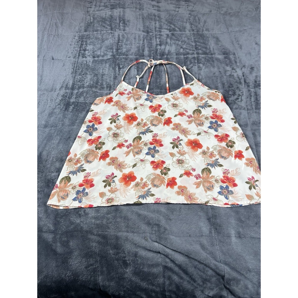 Hollister Tank Top Women Floral Spaghetti Strap  Cami‎ Pullover Shirt Size M